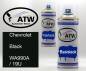 Preview: Chevrolet, Black, WA990A / 19U: 400ml Sprühdose + 400ml Klarlack - Set, von ATW Autoteile West.